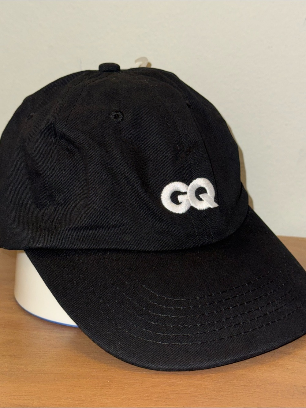 GQ Magazine Black Embroidered Logo Baseball Cap